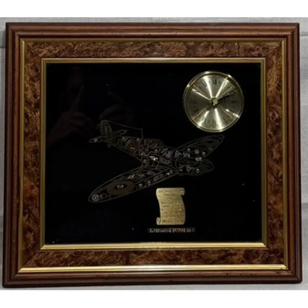 Battle of Britain Supermarine Spitfire Mk 1 Watch Movement Art Wall Clock Frame